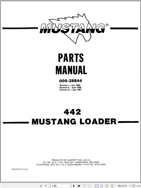 mustang 442 skid steer parts manual|mustang skid steer loader manual.